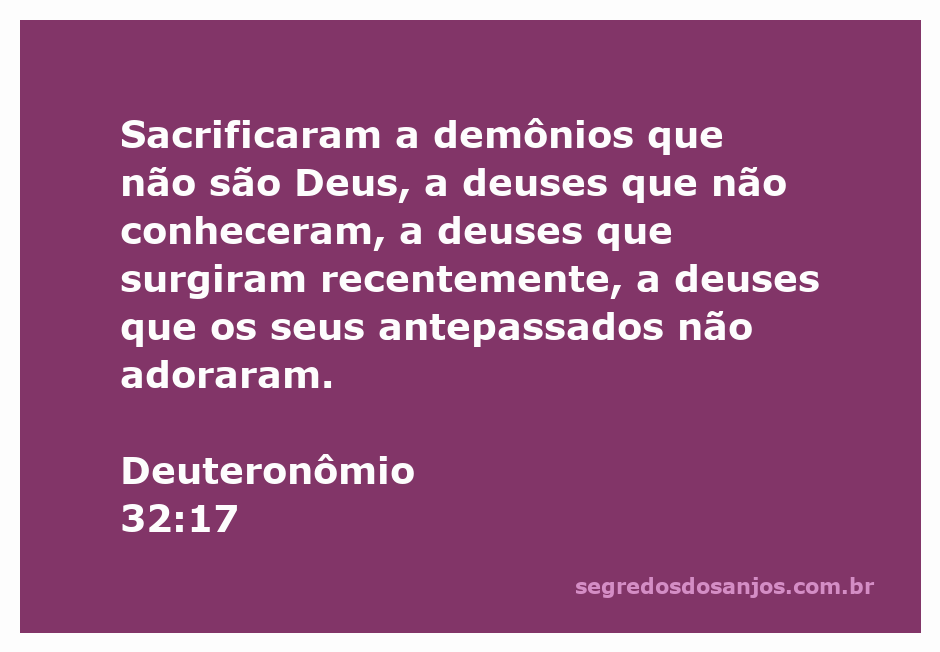 Ilustração do versículo Deuteronômio 32:17, mostrando a adoração a deuses estranhos e demônios.