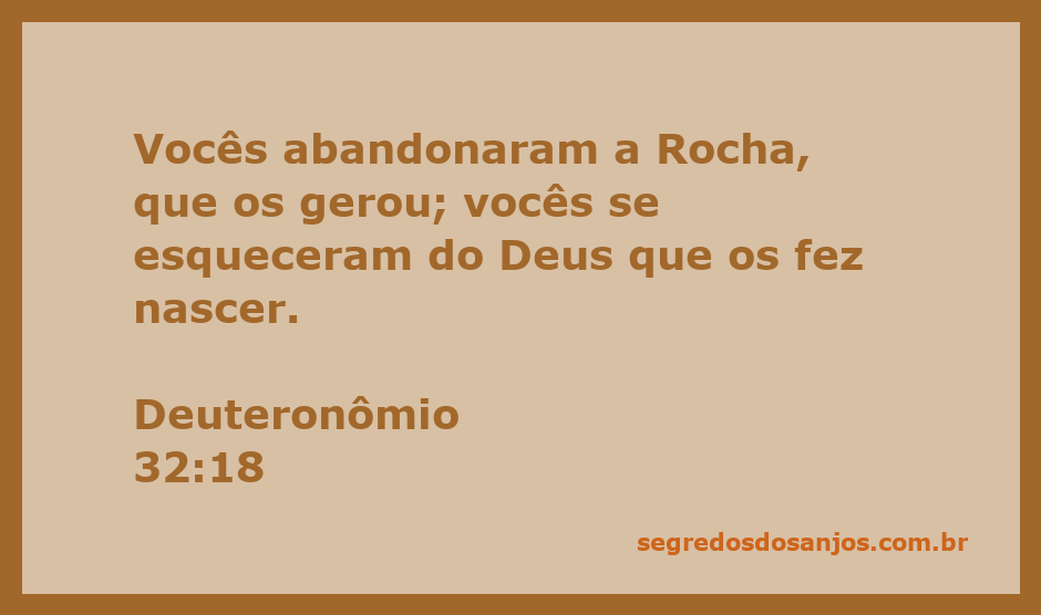 Imagem representativa do versículo Deuteronômio 32:18, lembrando a importância de reconhecer e honrar a Rocha que nos gerou.