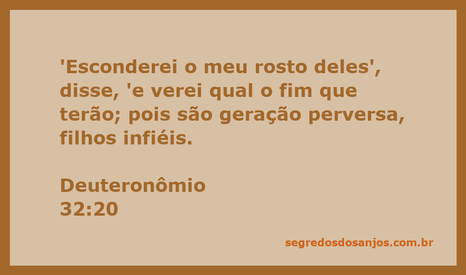 Ilustração representando o versículo Deuteronômio 32:20, que fala sobre a rejeição e a infidelidade do povo de Israel.
