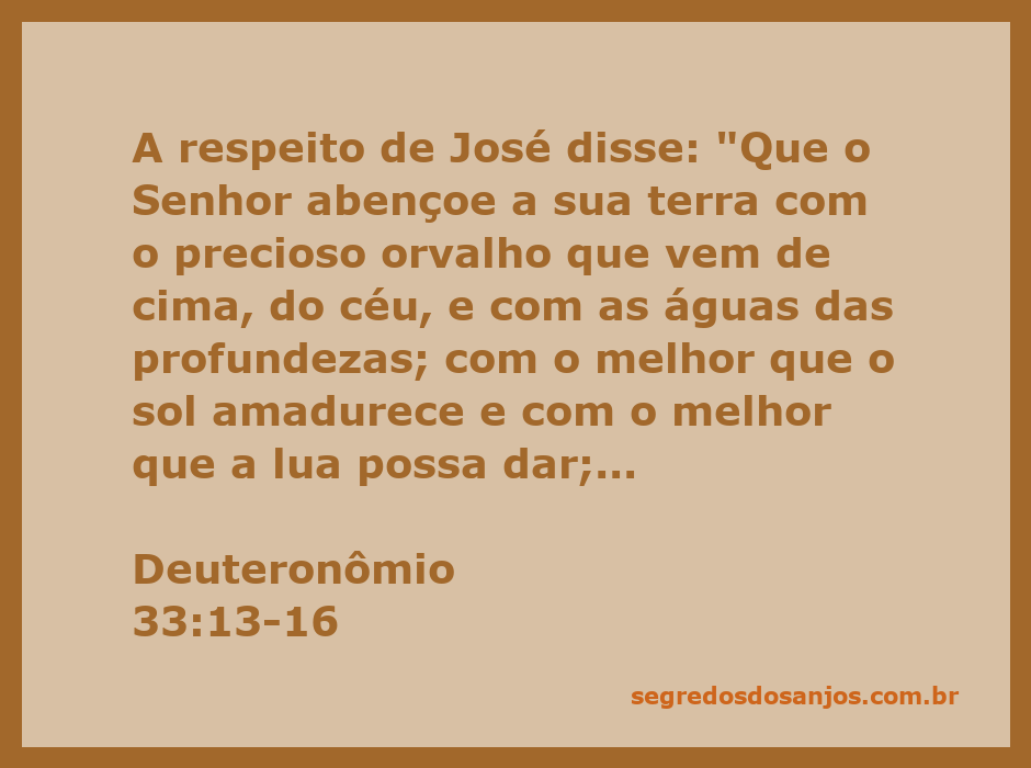 Imagem representando a bênção de Deus sobre a terra de José, com símbolos de fertilidade e abundância.