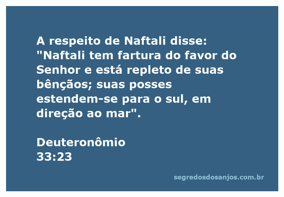 Imagem representando a bênção de Naftali conforme Deuteronômio 33:23, simbolizando fartura e prosperidade.