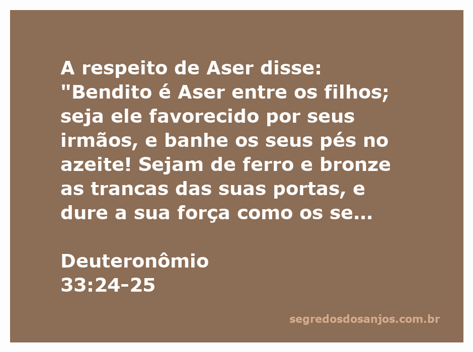 Ilustração da bênção sobre Aser, representando prosperidade e força.