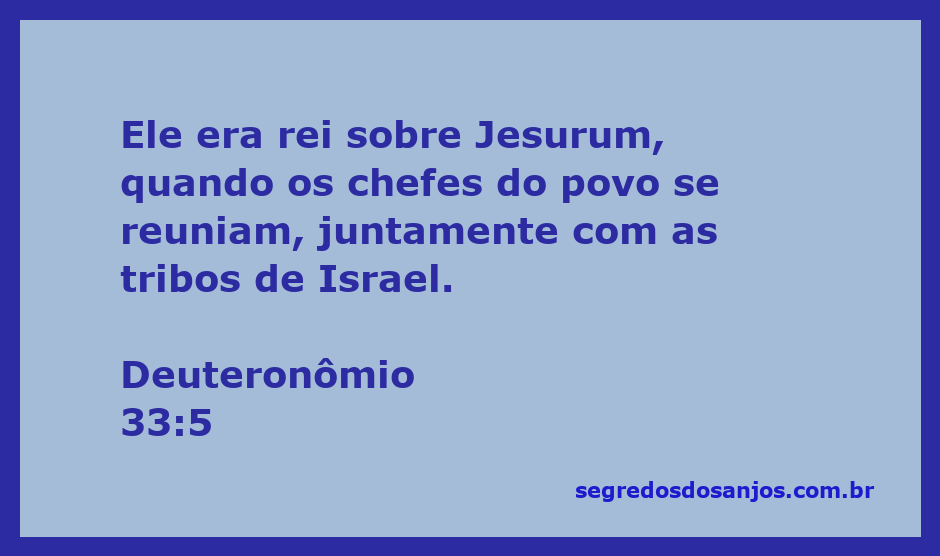 Representação visual de Deuteronômio 33:5, mostrando o rei sobre Jesurum e as tribos de Israel se reunindo.