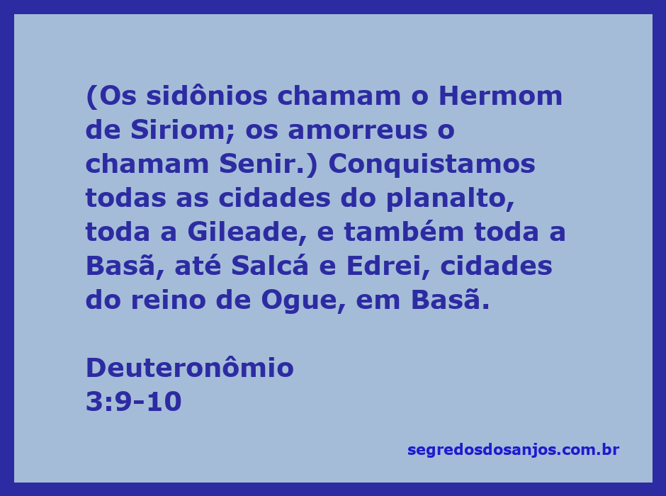 Mapa das regiões conquistadas pelos israelitas, incluindo Gileade e Basã, com destaque para o Monte Hermom e as cidades de Salcá e Edrei.