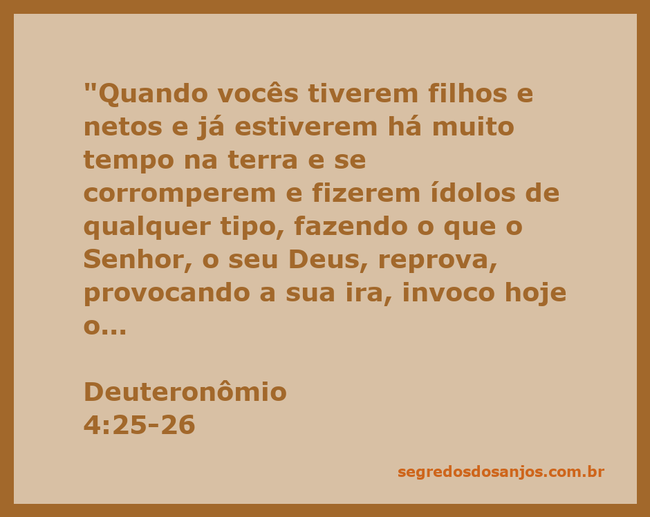 Imagem ilustrativa de Deuteronômio 4:25-26, representando a advertência sobre a idolatria e suas consequências.