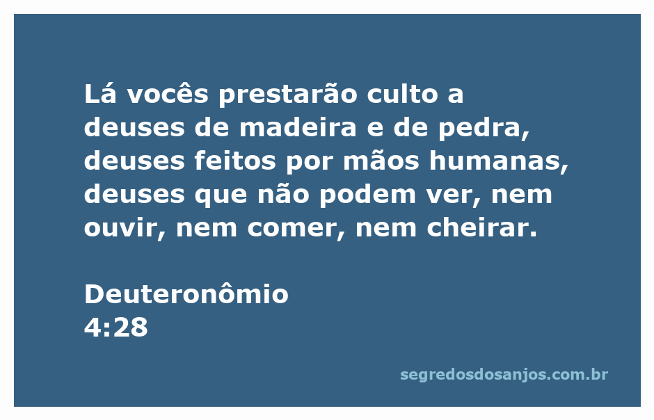 Imagem representativa de deuses de madeira e pedra, simbolizando a adoração a ídolos feitos por mãos humanas.