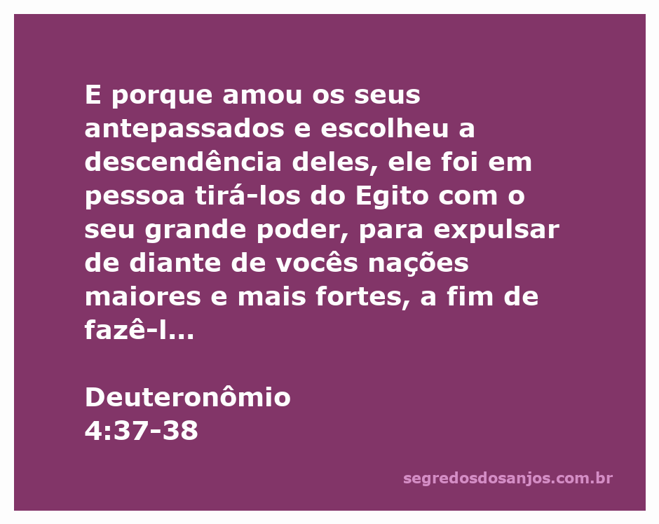 Ilustração representando Deus libertando o povo de Israel do Egito, conforme Deuteronômio 4:37-38.