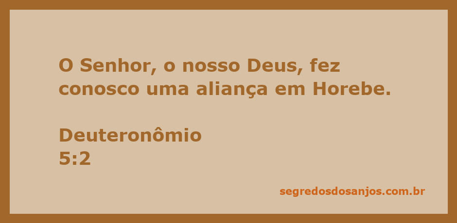 Representação artística da aliança entre Deus e o povo em Horebe, conforme Deuteronômio 5:2.