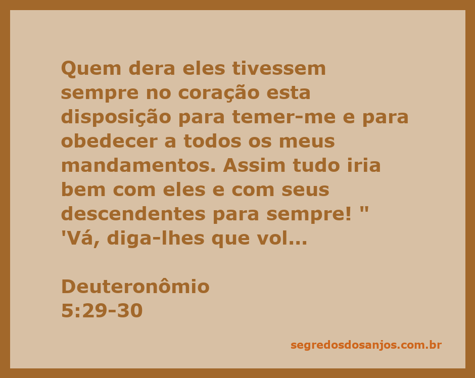 Uma representação visual do versículo Deuteronômio 5:29-30, enfatizando a importância do temor e obediência a Deus.