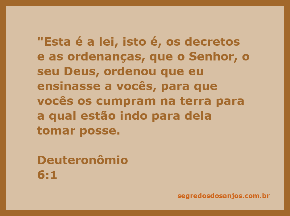 Imagem representativa da passagem Deuteronômio 6:1, destacando a lei e os decretos que Deus ordenou.