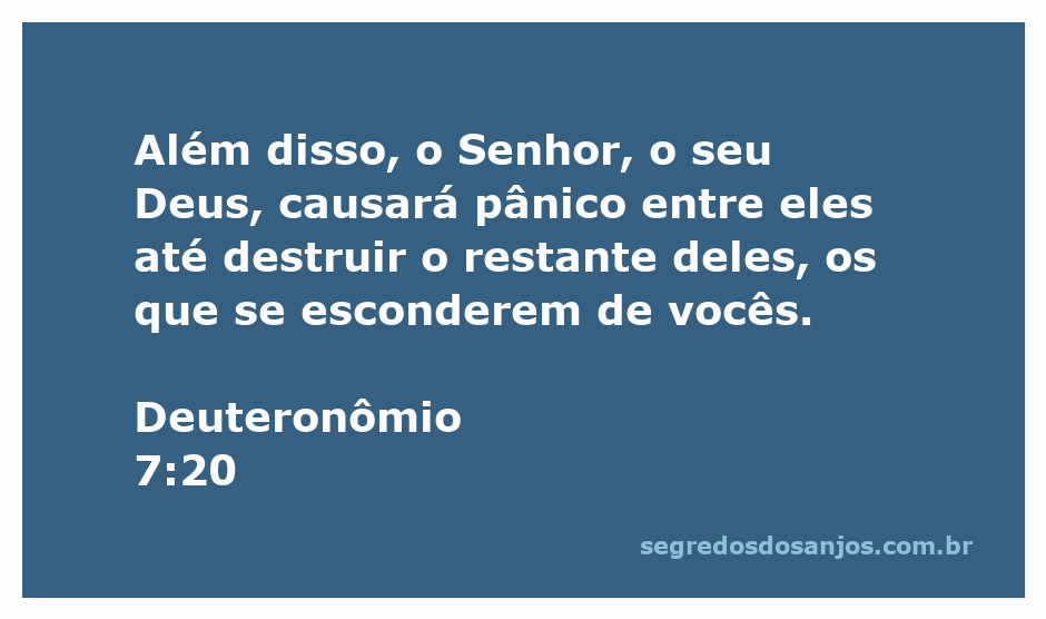 Ilustração do versículo Deuteronômio 7:20, mostrando a proteção divina e a destruição dos inimigos.