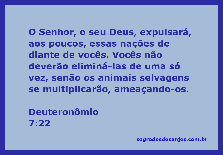 Imagem representativa da passagem Deuteronômio 7:22, destacando a expulsão gradual das nações.
