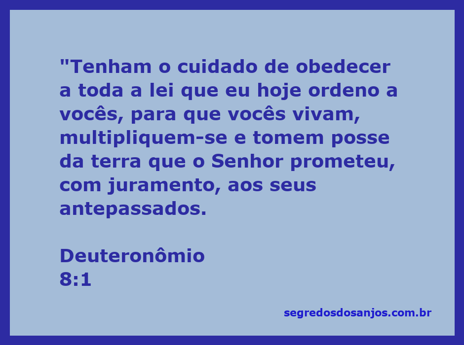 Ilustração que representa a obediência à lei de Deus conforme Deuteronômio 8:1