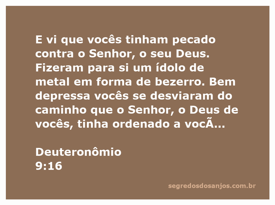 Imagem representando a idolatria do bezerro de ouro mencionada em Deuteronômio 9:16.