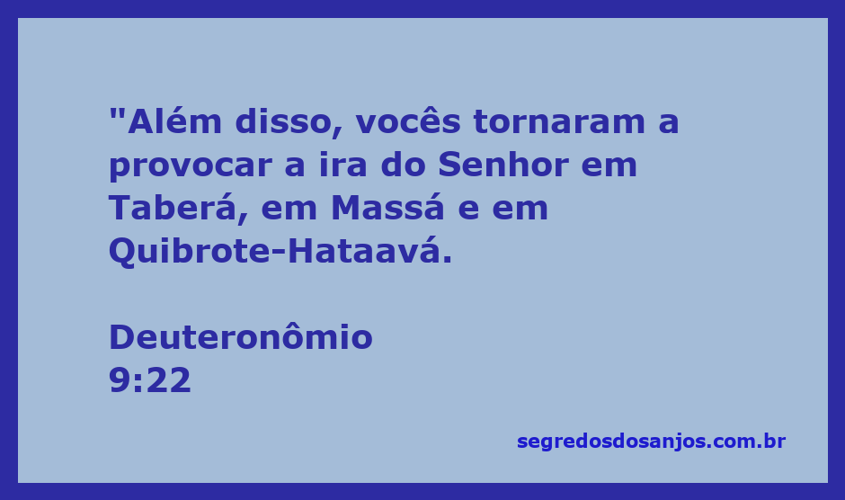 Imagem representativa da provocação da ira do Senhor pelos israelitas em Taberá, Massá e Quibrote-Hataavá