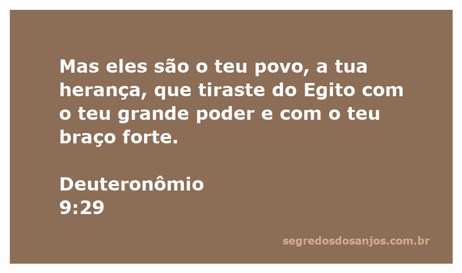 Imagem representativa da herança e do povo de Deus, destacando a passagem de Deuteronômio 9:29.