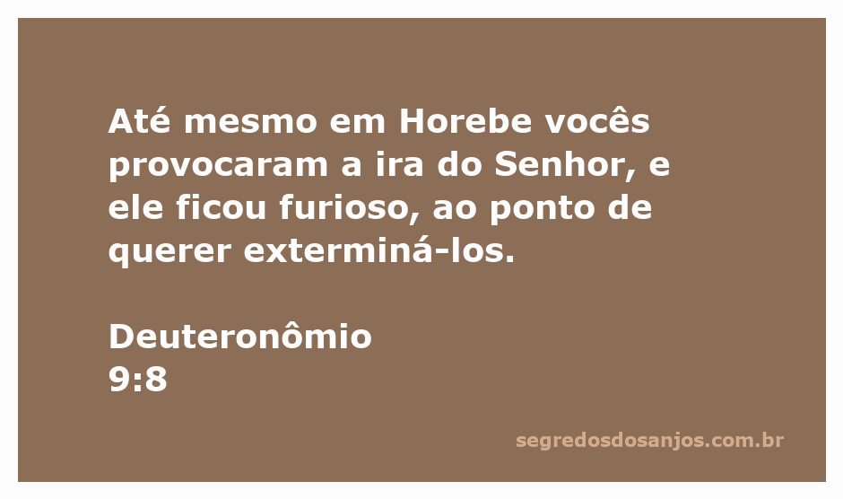 Ilustração da ira de Deus em Horebe conforme Deuteronômio 9:8