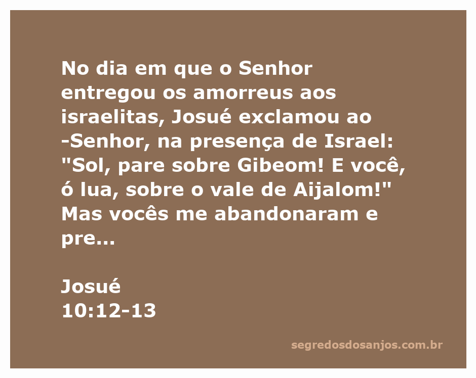 Ilustração de Josué ordenando ao sol e à lua durante a batalha contra os amorreus