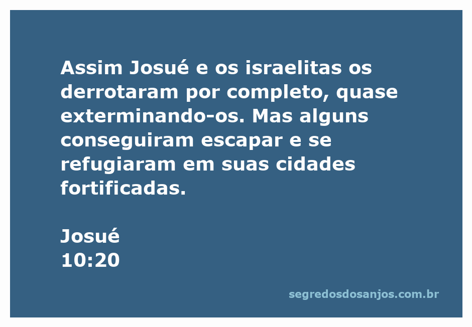 Ilustração da derrota dos inimigos de Israel por Josué e os israelitas, com cidades fortificadas ao fundo.