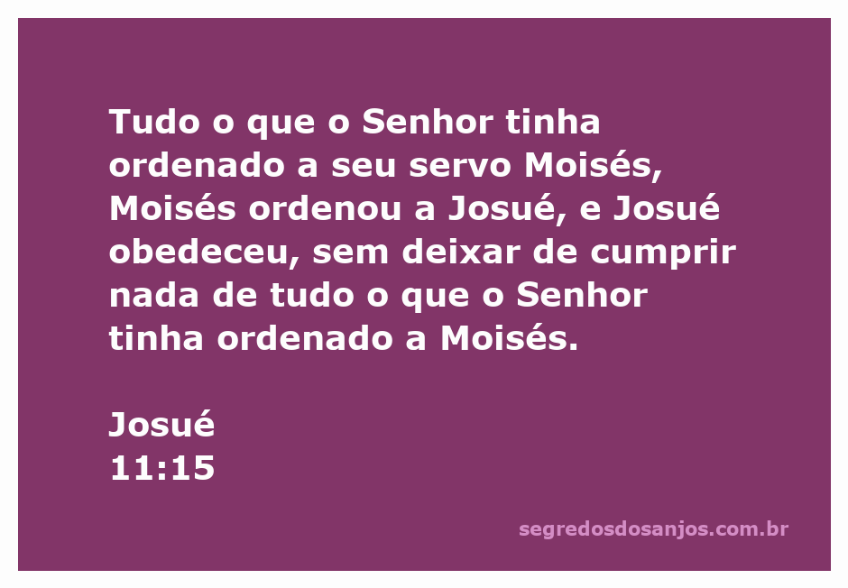 Citação bíblica de Josué 11:15 sobre a terra de Moabe e dos amonitas