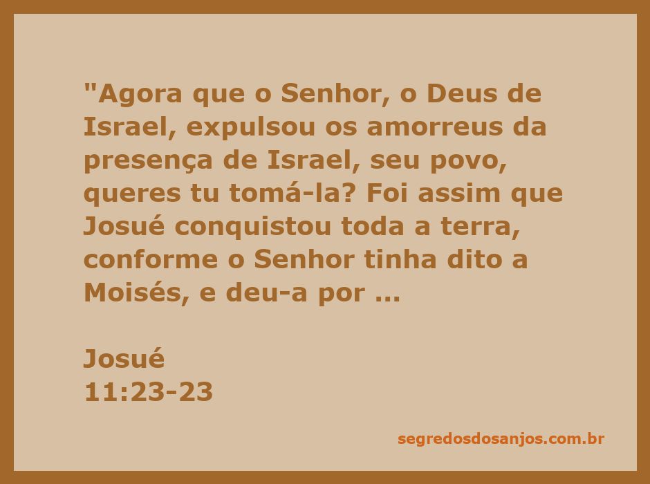 Representação da conquista da terra prometida por Josué, mostrando a vitória de Israel sobre os amorreus.