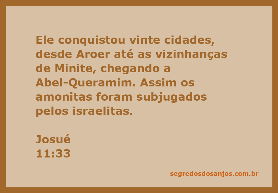 Ilustração da conquista de cidades por Josué, mostrando a subjugação dos amonitas pelos israelitas.