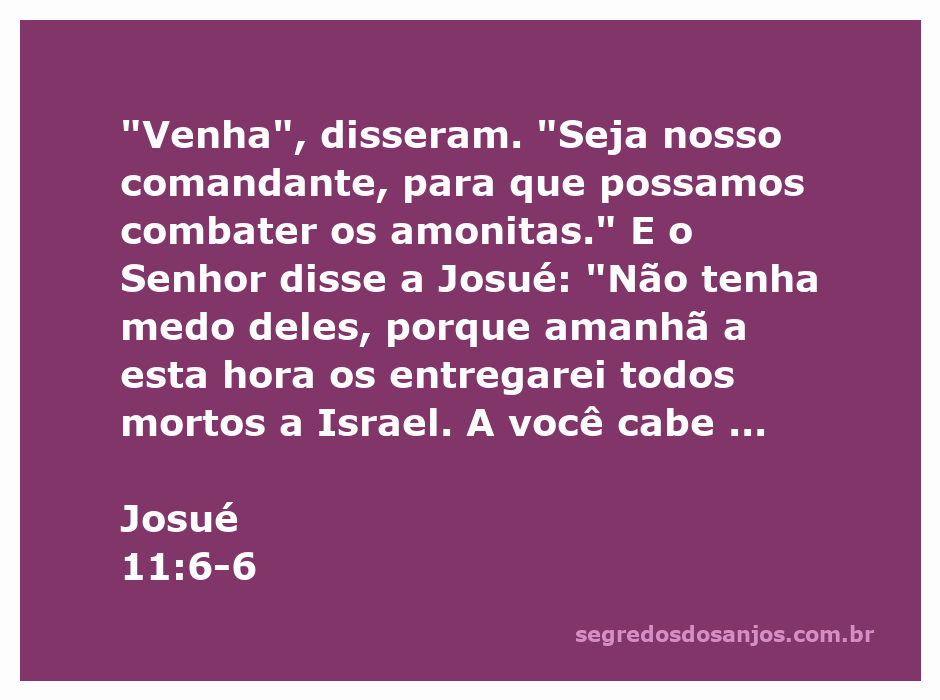 Ilustração de Josué recebendo a orientação divina, preparado para a batalha contra os amonitas.