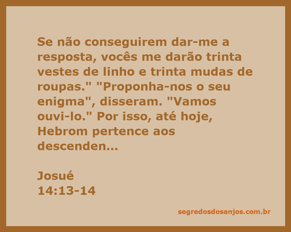 Imagem representando Calebe recebendo Hebrom como herança por sua fidelidade a Deus