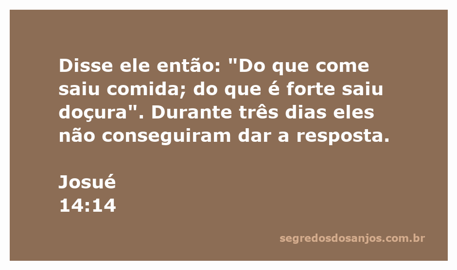 Imagem que representa a passagem de Josué 14:14, destacando a relação entre força e doçura na alimentação.