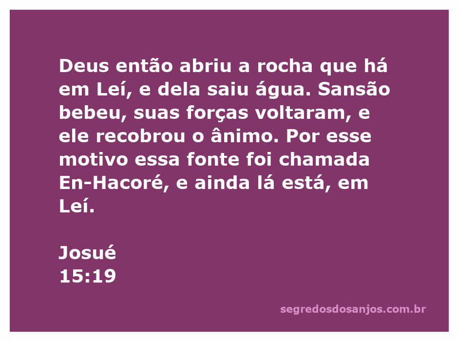Sansão bebendo água da fonte em Leí, representando a força renovada pela intervenção divina.