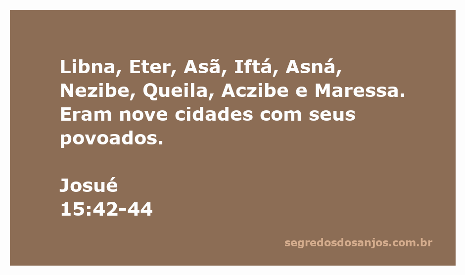 Mapa das cidades de Libna, Eter, Asã, Iftá, Asná, Nezibe, Queila, Aczibe e Maressa mencionadas em Josué 15:42-44.