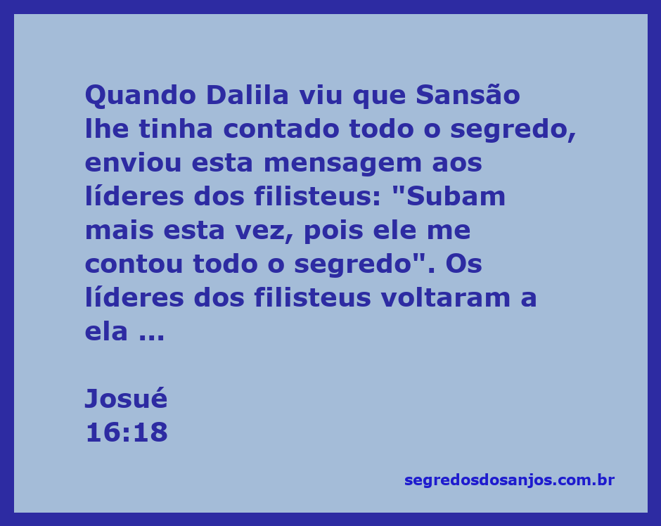 Imagem representativa de Dalila recebendo a mensagem dos líderes dos filisteus sobre o segredo de Sansão.