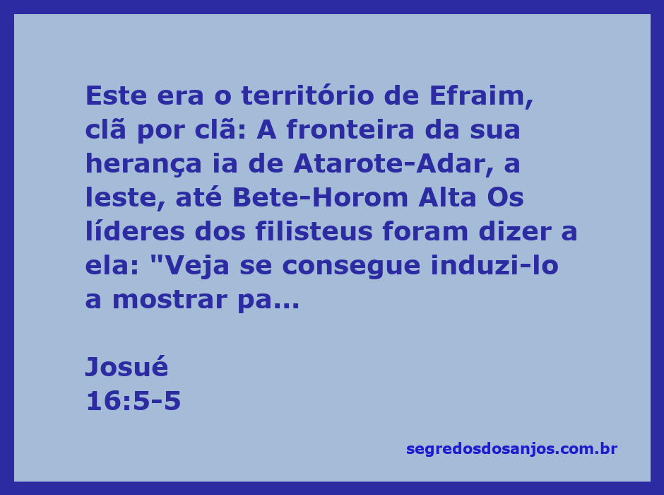 Mapa ilustrativo do território de Efraim conforme descrito em Josué 16:5-5