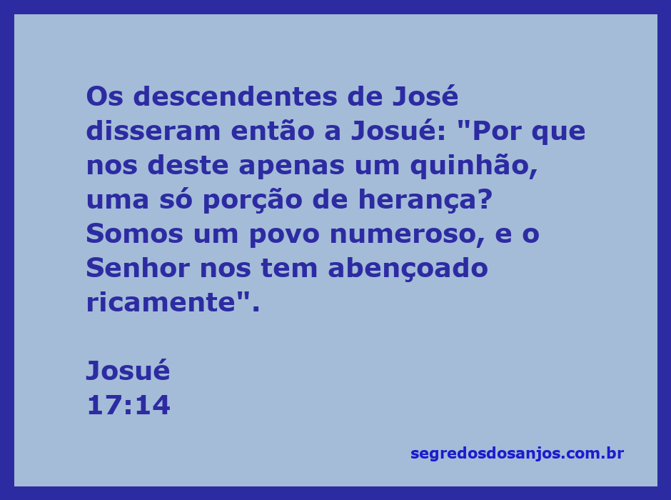 Os descendentes de José questionam Josué sobre a herança na Terra Prometida.