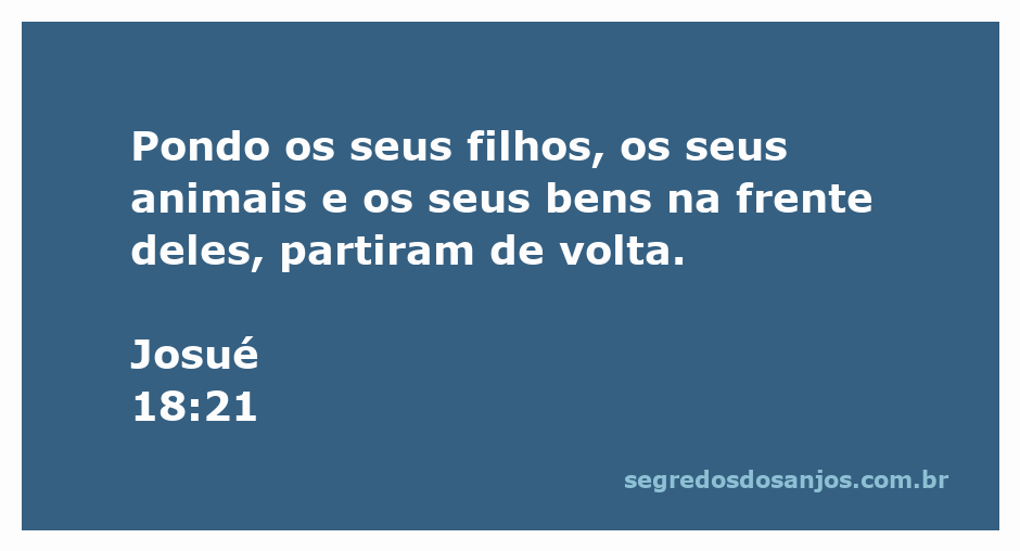 Ilustração da partida das tribos de Israel com seus filhos, animais e bens conforme descrito em Josué 18:21.