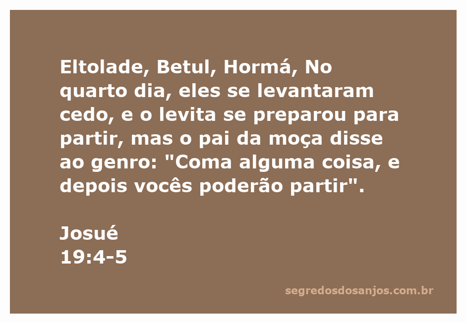 Imagem representativa da passagem de Josué 19:4-5, destacando a conversa entre o levita e o pai da moça.