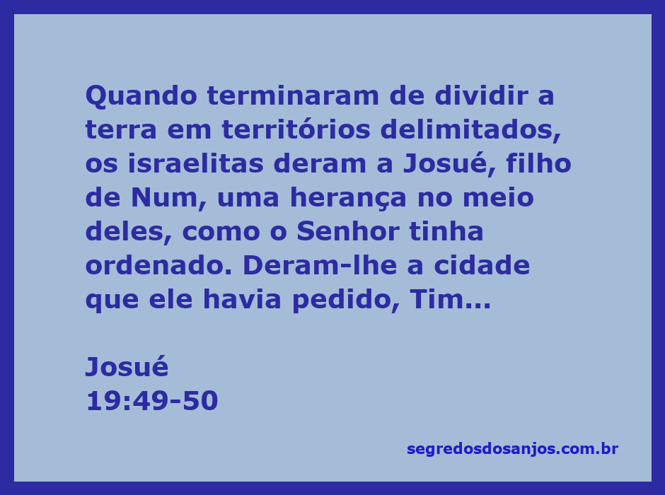 Imagem representativa da herança de Josué em Timnate-Sera, destacando a divisão da terra prometida aos israelitas.