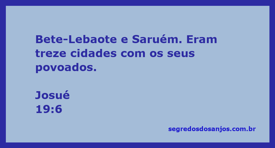 Mapa das cidades de Bete-Lebaote e Saruém mencionadas em Josué 19:6