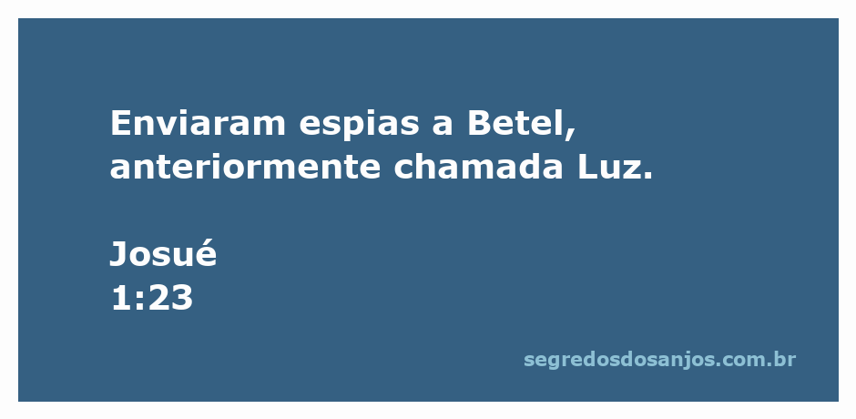 Espias enviados a Betel, antiga Luz, conforme registrado em Josué 1:23.