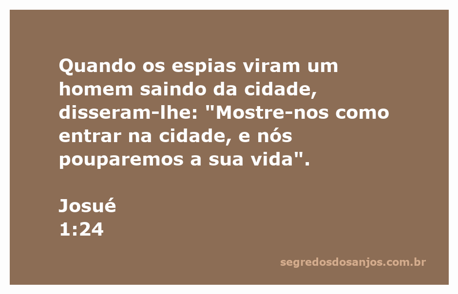 Espias de Josué conversando com um homem que saía da cidade