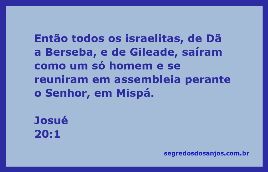 Reunião dos israelitas em Mispá, conforme descrito em Josué 20:1.