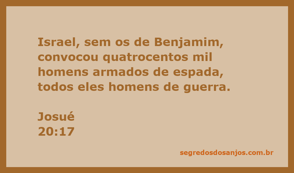 Ilustração de guerreiros israelitas prontos para a batalha, representando a convocação de quatrocentos mil homens de guerra conforme mencionado em Josué 20:17.
