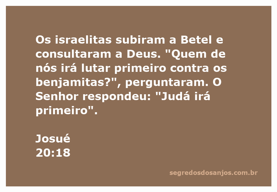 Os israelitas consultando a Deus em Betel antes da batalha contra os benjamitas.