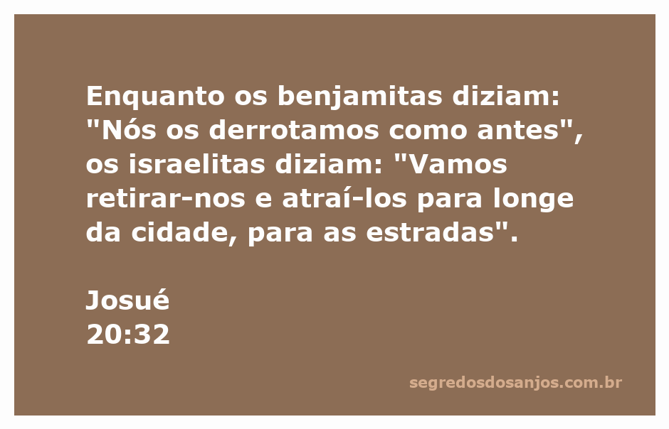 Ilustração da batalha entre benjamitas e israelitas mencionada em Josué 20:32.