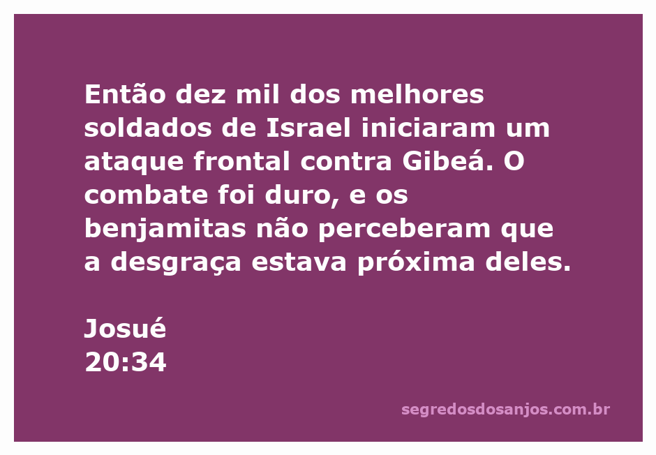 Soldados israelitas atacando Gibeá durante a batalha descrita em Josué 20:34.