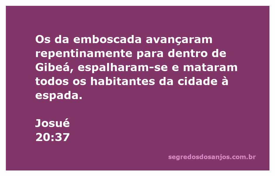 Representação da batalha em Gibeá, onde os da emboscada atacam os habitantes da cidade.