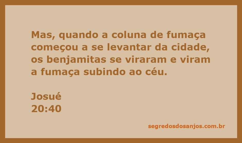 Coluna de fumaça subindo do céu, simbolizando um evento significativo na história dos benjamitas.