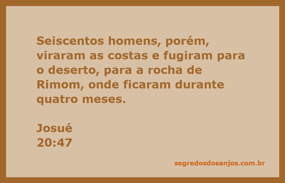 Homens fugindo para o deserto em busca de refúgio na rocha de Rimom, conforme descrito em Josué 20:47.