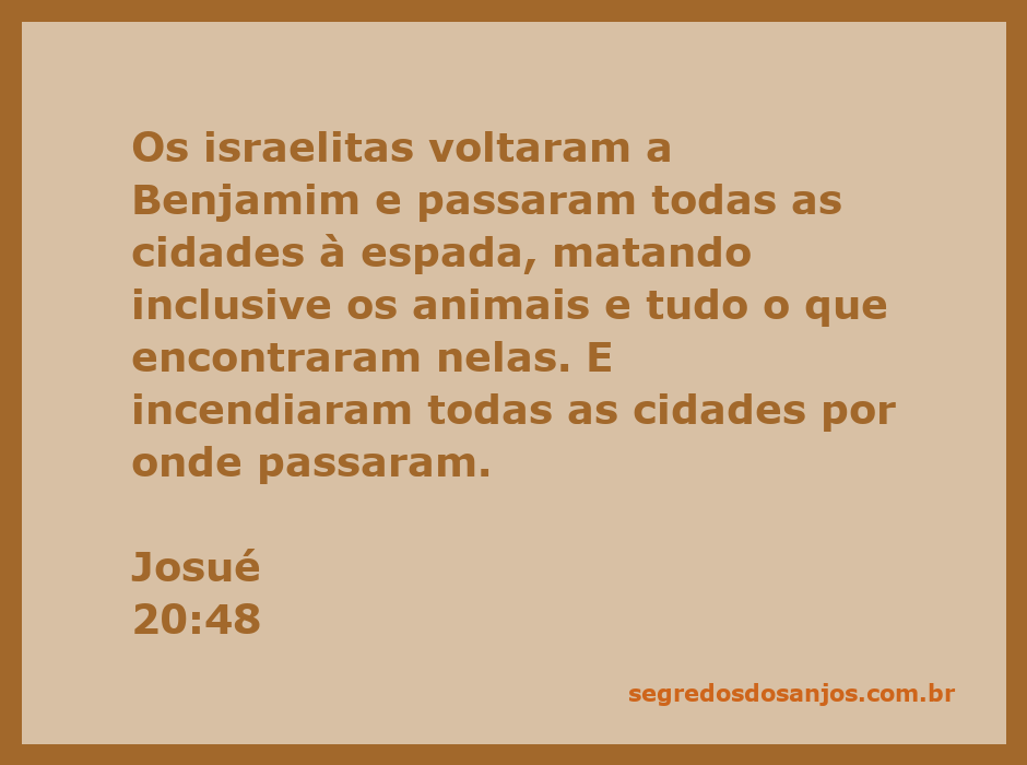 Imagem representativa da destruição de cidades pelos israelitas em Josué 20:48.