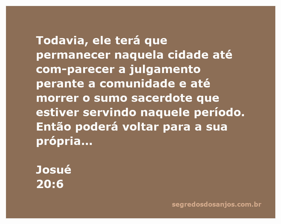 Imagem representativa da passagem de Josué 20:6, destacando a gravidade da situação enfrentada por Israel.